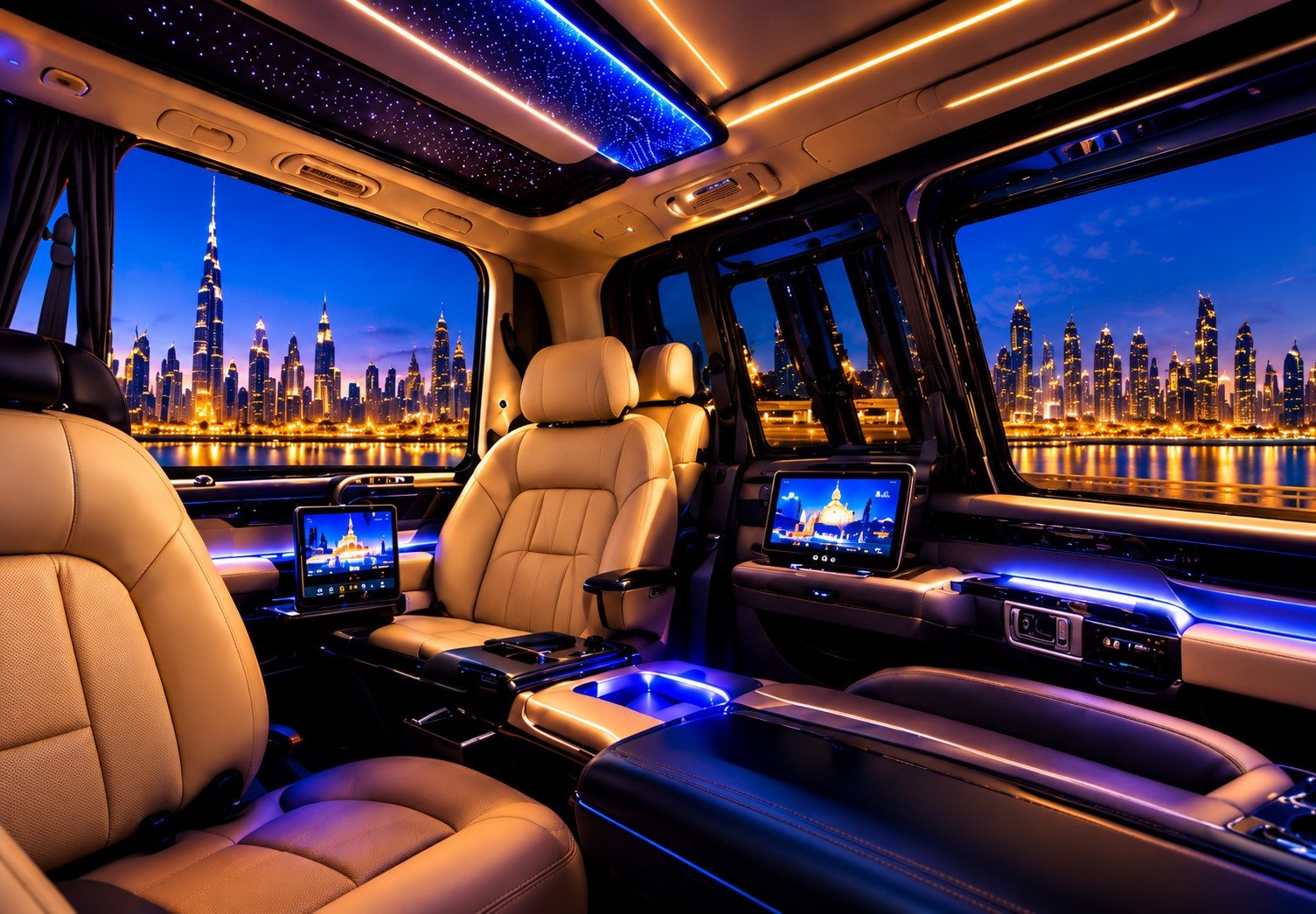 Luxury limousine interior